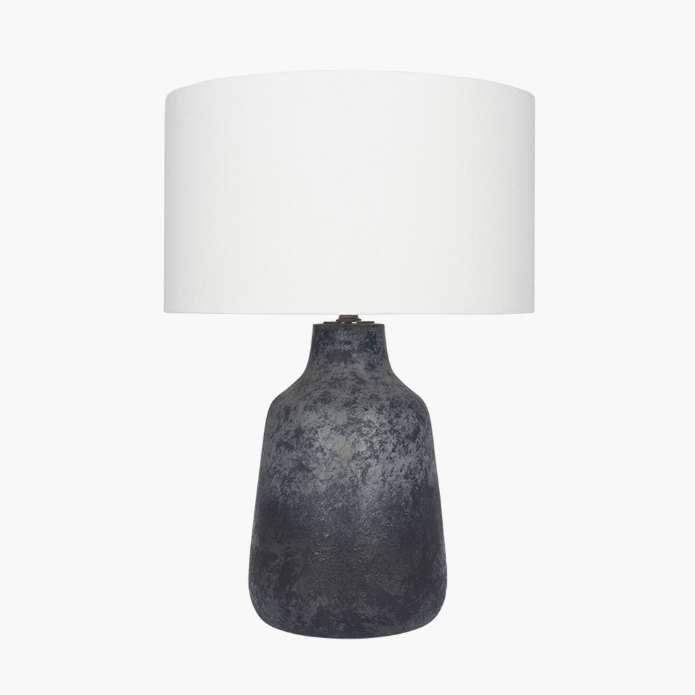 Vulcan Textured Volcanic Effect Grey Stoneware Table Lamp - Base Only